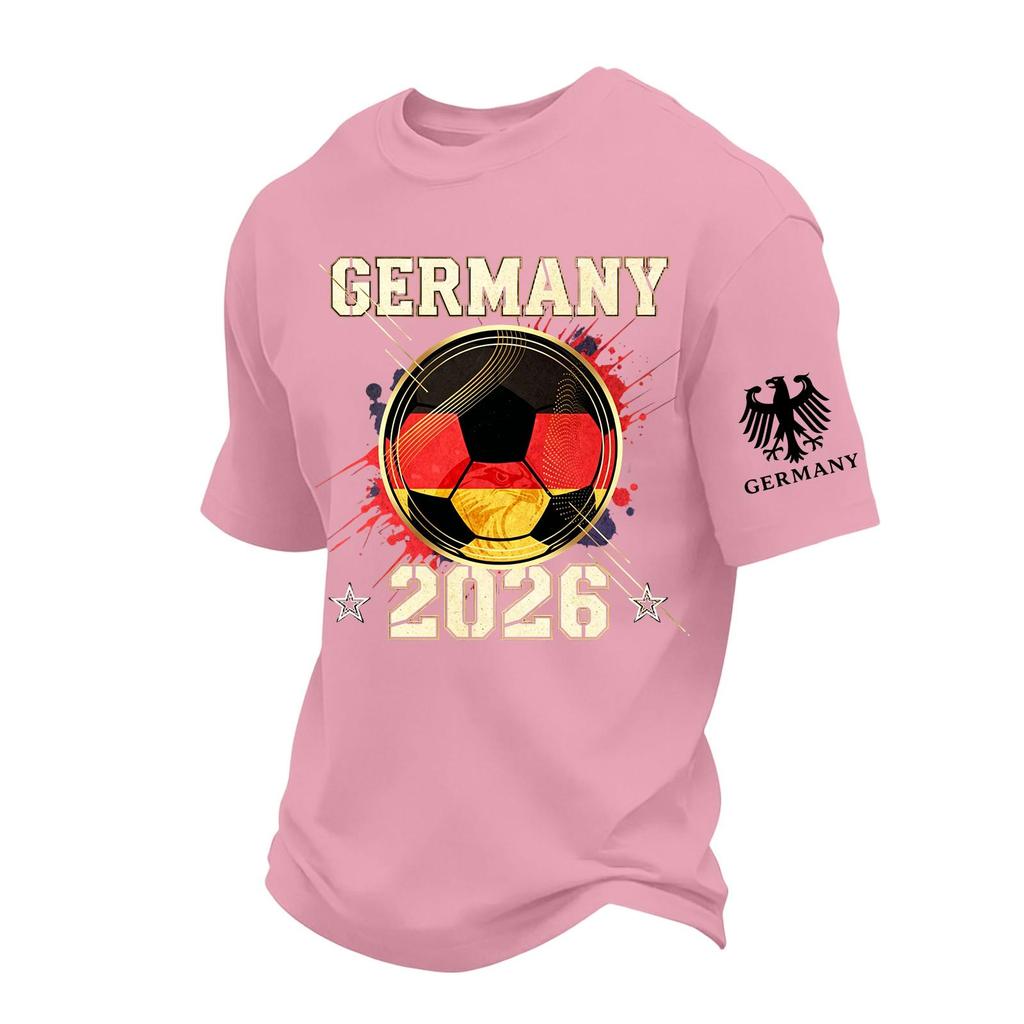 Men's Casual Printed Short Sleeve T-Shirt Lightweight Breathable Round Neck