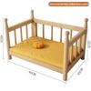 Wooden Dog Bed Modern Durable Dog Bed Headboard All Season Safety Dogs Beds Removable Mattress Dampproof Teddy Stylish Cat Nest