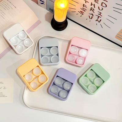 Macaron Farbiges Kontaktlinsenetui: Stilvoll, tragbar, leicht zu transportieren mit mehrfarbigen Optionen (2 Paar)