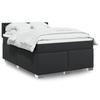 VidaXL Slat Bed Base with Mattress Black 140x190 Cm Faux Leather, Bed, Platform Bed, Panel Bed, Furniture of 3286120