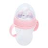 Baby Feeding Bottle Soft Silicone Pacifier Straw Handles Leakproof Infant Milk Water Bottle 240ml
