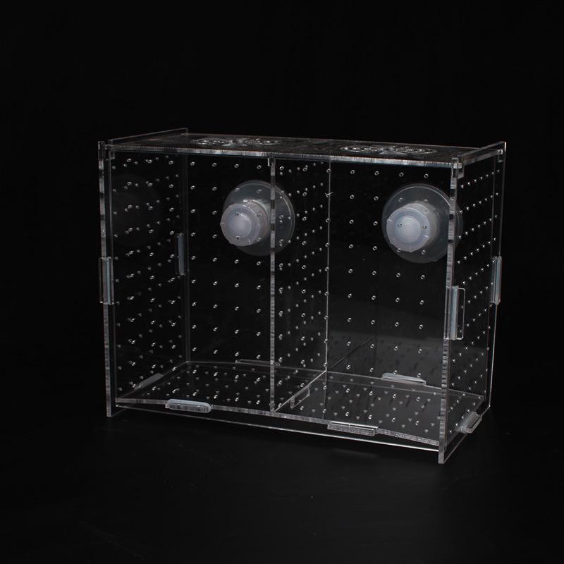 Akrylový akvarijní chovný box: Průhledná izolační síťka pro líhnutí a odchov v jednokomorových/dvoukomorových/vícekomorových líhních