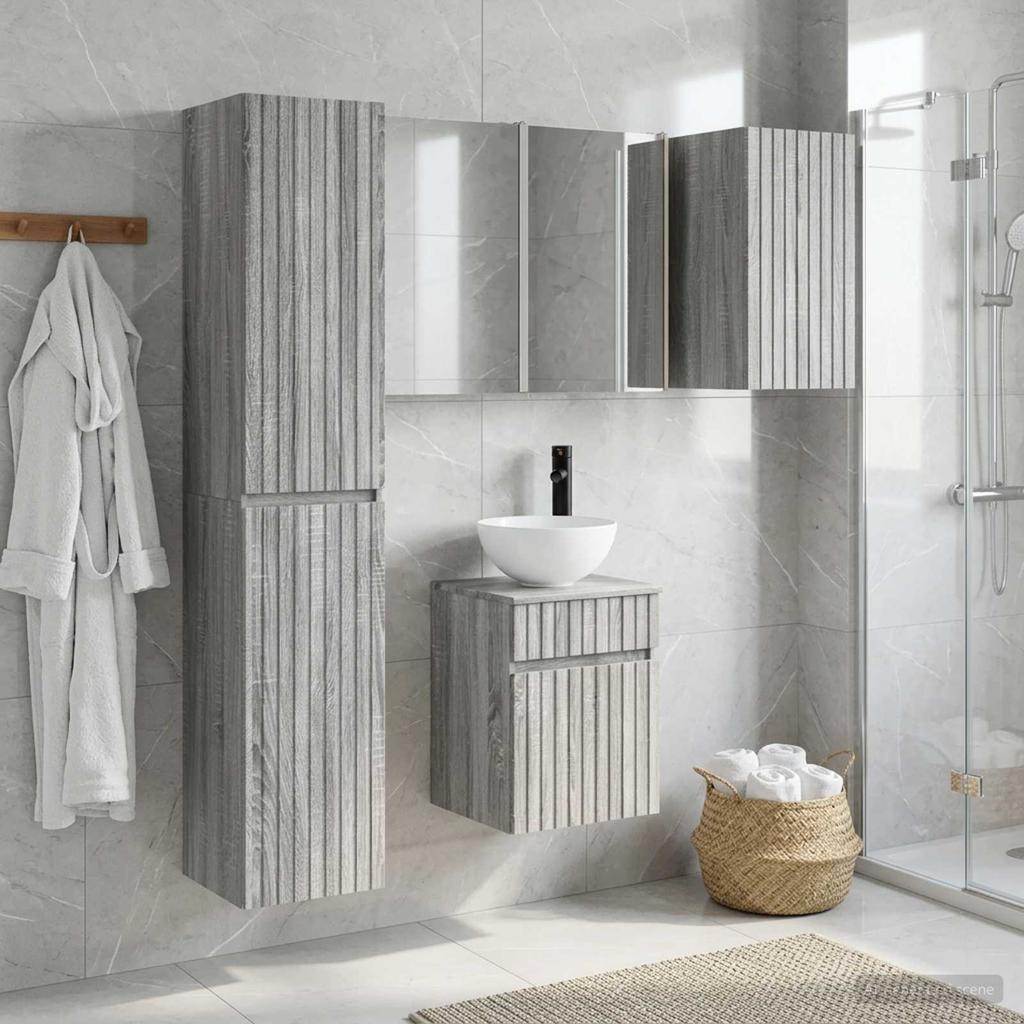 Bathroom Cabinet Set 5 pcs Grey Sonoma 43 x 11.5 x 60.5 cm