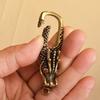 Set of 2 Dragon Head Keychain Solid Brass Carabiner Clip Key Holder Bag Charm Unisex Jewelry Making Accessories