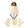 3Pcs/Set Kids Hat Scarf Glove Set Plush Ball Decor Twist Texture Thickened Warm Brimless Hat Long Scarf Touch Screen Gloves Set