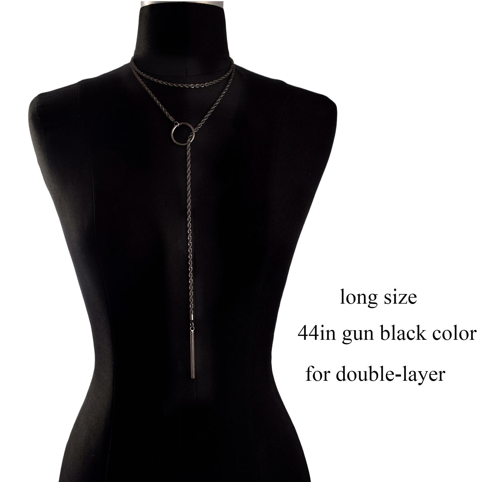 

Goth Twist Wrap Slip Chain Choker For Women Trend Fashion Chocker Bar Pendant Necklace Gothic Jewelry