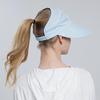 Summer Women Sun Protection Empty Top Hat Mesh Ice Silk Stretch Sunscreen Mask Removable Top Hat with Elastic Snap Back Visors