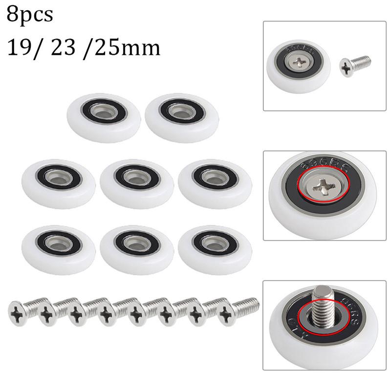8ks Kolečko na sprchové dveře Sprchové kouty Sprchové kabiny Parní kabiny Kolečka na posuvné dveře 19mm/23mm/25mm