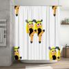 Adorable Cartoon Yellow Bee Family Shower Curtain Set Waterproof Fabric Print For Bath Decorations