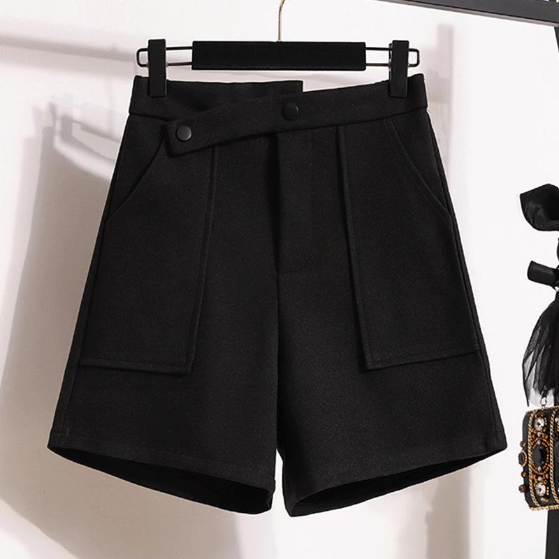 

Women s Woolen Bootcut Shorts – Autumn/Winter 2025 Collection, European Style, Wide Leg, Plus Size, Hot Selling Extra Small чёрный