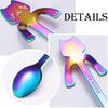 6 PCS Cat Spoon Coffee Tea Spoon Set, ESRISE Stainless Steel Mini Long Cute Kitten Stirring Teaspoons for Dessert Drink Mixing Milkshake (Multi)