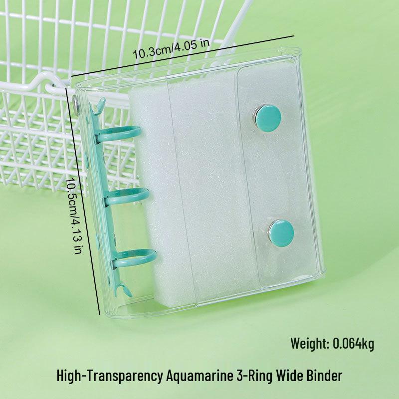 A6A7A8m5 Star Double Buckle Transparent PVC Soft Shell 6-Hole Metal Clip Planner Album Book Cover
