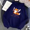 Jag bryr mig inte ett dugg Söt Djur Kawaii Huvtröja Herr Lös Fleece Pullover Hip Hop Huvtröjor Streetwear Tecknad Kvinna Man Tröjor