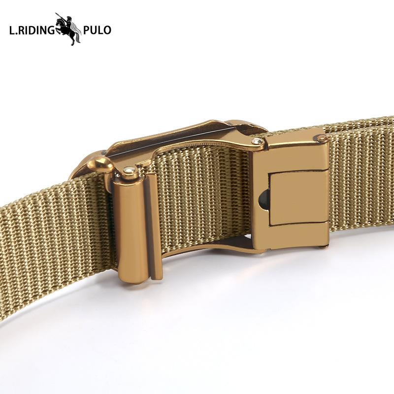 Men's Belt Toothless Alloy Automatic Buckle Men's Belt Imitation Nylon Canvas Youth Versatile Casual Belt