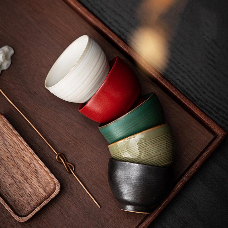 45ml Kung Fu Teegeschirr, Teetasse, kleine Teeschale, Keramik Retro Teetasse, kleine Teeverkostungstasse, Einzelbecher, Meisterbecher