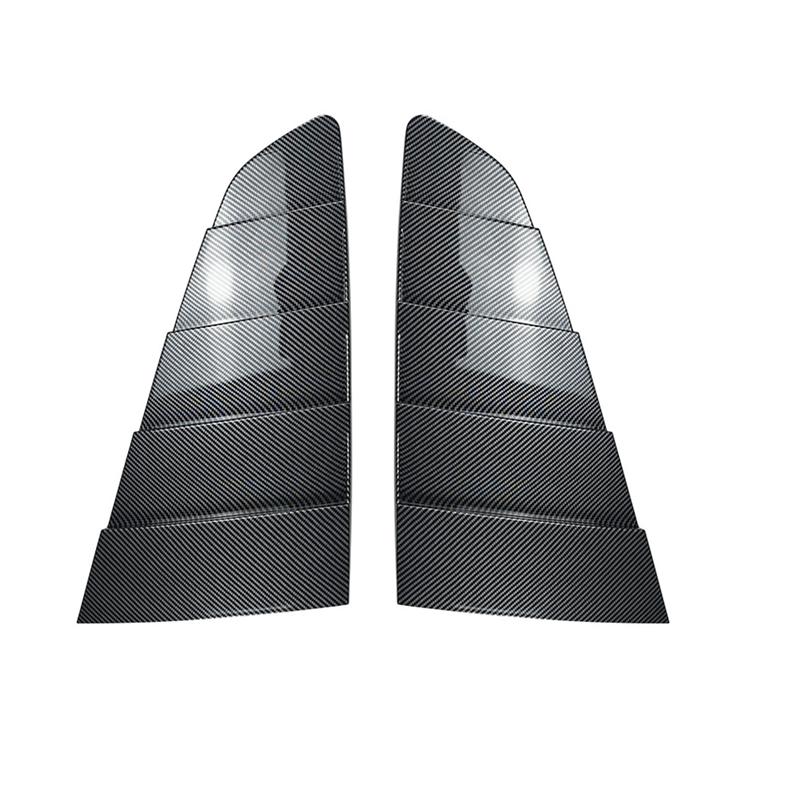 Car Rear Triangular Window Louvers Shutters Blinds Cover Trim For Ford Mustang MK6 2015- Carbon Fiber