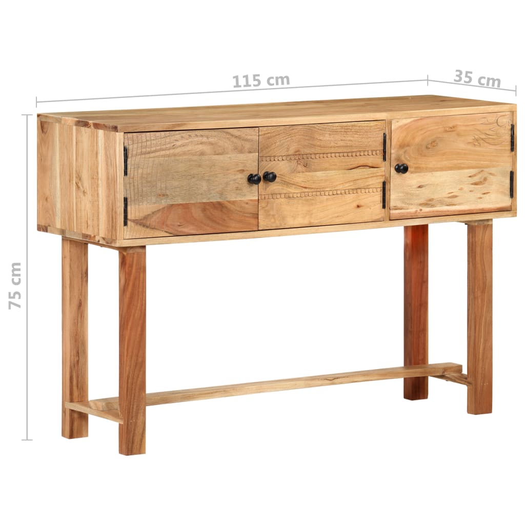 Sideboard 115 X 35 X 75 Cm Solid Acacia Wood