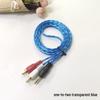 1.5m Transparent Crystal Audio Cable: 3.5mm to 2RCA for Computer Speakers
