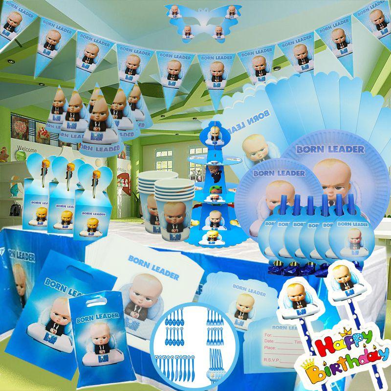 Boss Baby Themed Party Supplies Delightful Tableware Plates Cups And Banner