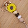 Versatile Floral Design Key Ring Soft Comfortable Touch Beaded Key Chain Silicone Construction Long Use