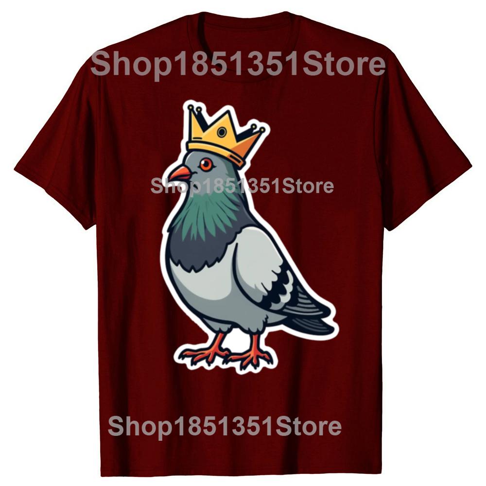 Funny Pigeon King Birds Graphic Tshirts Men Womens Fashion Casual Tshirt 100 Cotton Loose Oversized T Shirt