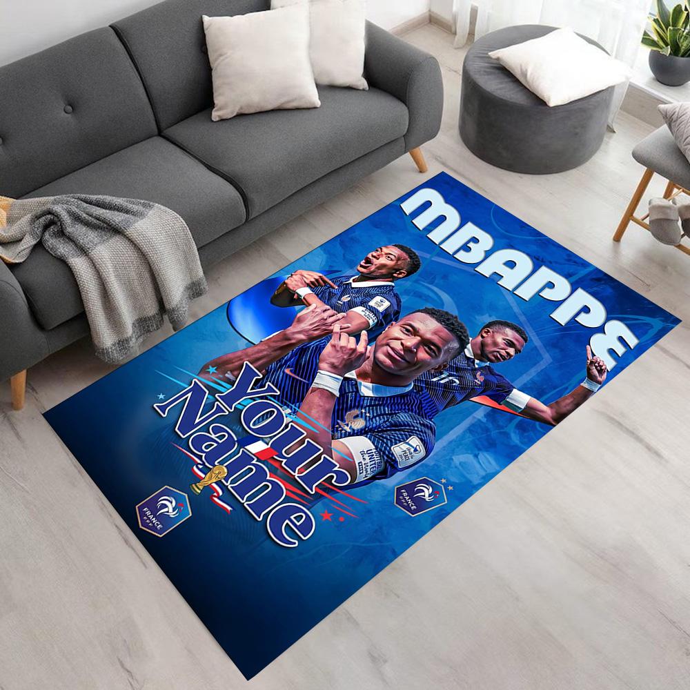Mbappé Customize Your Name Area Rug Design for Balcony Kitchen Bedrooms Living Rooms Antislip Carpet Office Home Decor Birthday/Christmas Gift