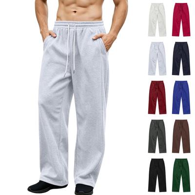 Herren Freizeit-Farbige Jogginghose mit elastischem Bund, geradem Bein und lockerer Passform