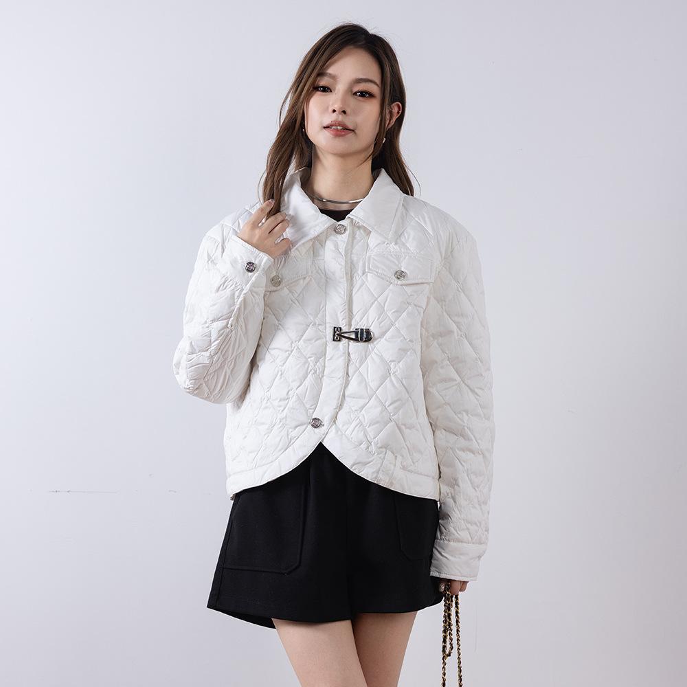 Feder 90 Neuer Nationaler Standard Weiße Entendaunenjacke Winter Rhombus Warm Box Bag Schnalle Daunenjacke Damen