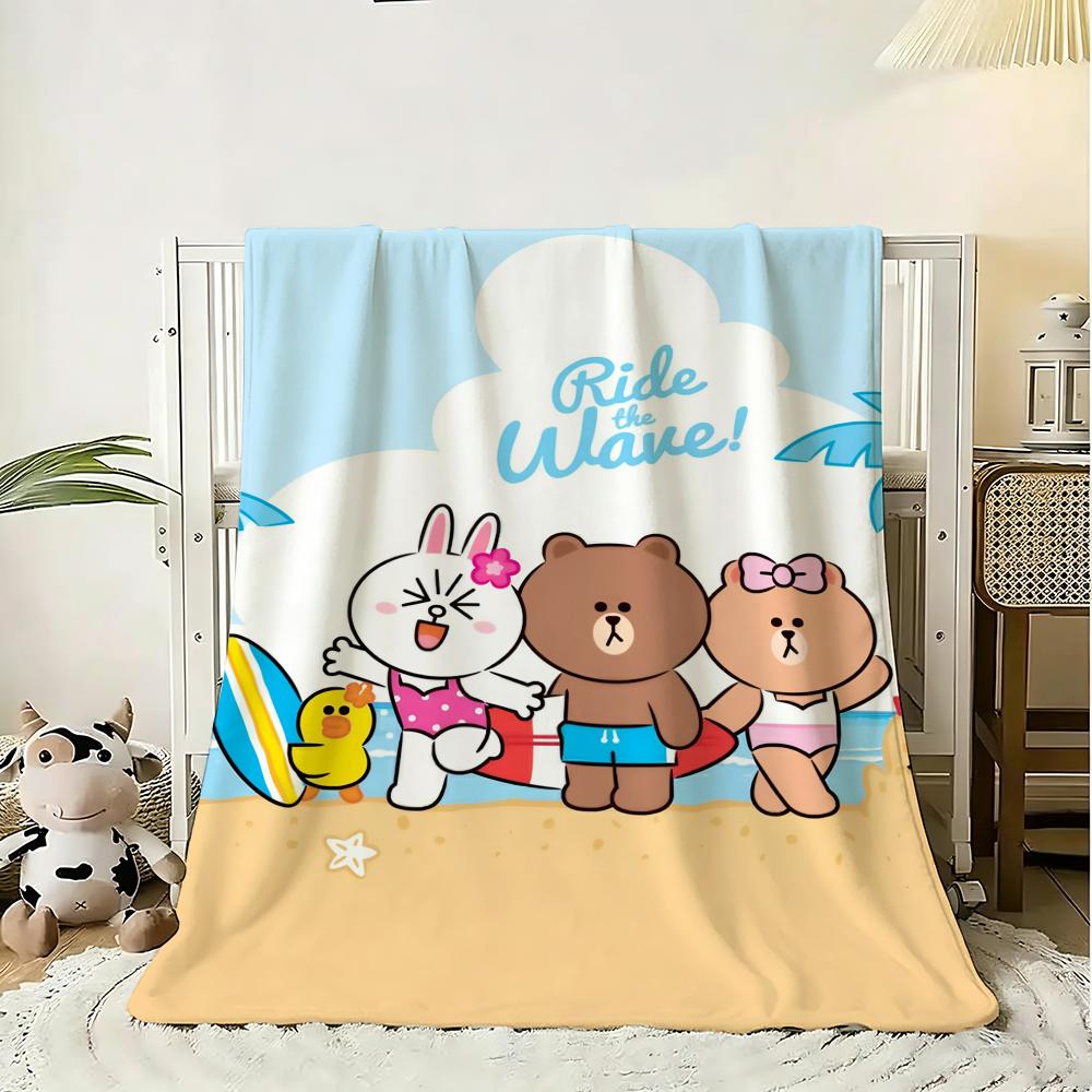 KINGDOM L-LINE F-Friends Throw Soft Flannel Throw Blanket, Lightweight Breathable Summer Nap Blanket For Home Travel Cozy Decor