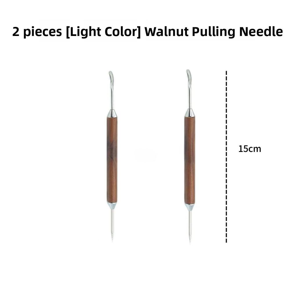 Professional Coffee Latte Art Needle with Pear Wood Handle 304 Stainless Steel Food Grade Hook Flower Coffee Making Tool