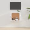 816618 vidaXL Meuble TV mural Blanc brillant 57x34,5x40 cm