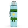 1PC Folk Art Crocodile Square Print 750ml Color Plastic Sports Water Bottle Leakproof Flip Straw Lid Suitable for Sports Office Home Use