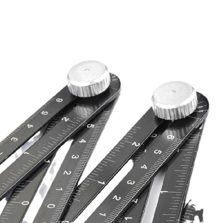 Aluminum Perforated Template Tool Drill Guide Ceramic Tile Opening Locator 6 Fold Angles Measuring Ruler