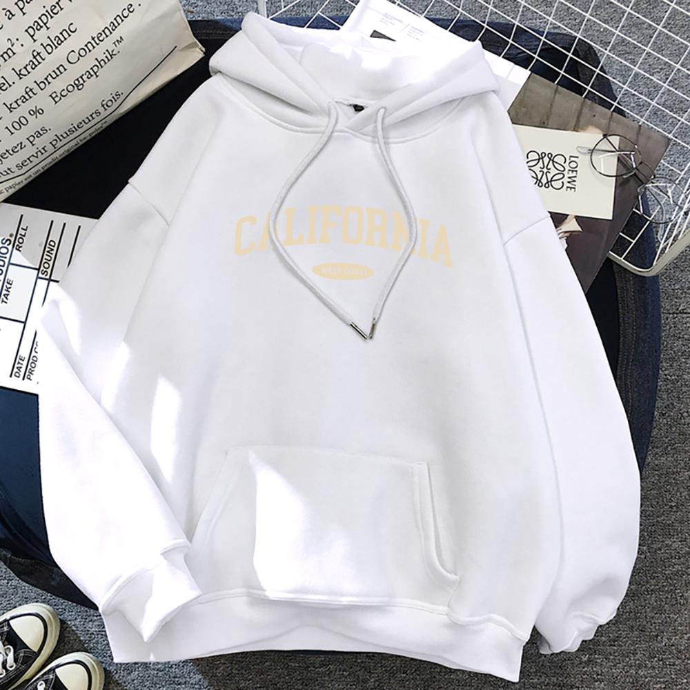 

California West Coast Design Womens Hoody Hip Hop All-Match Streetwear Pocket Crewneck Clothes Comfortable Female Hoodie XL