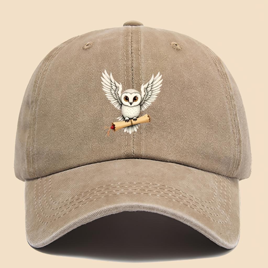 Cartoon Owl Illustration Printed Baseball Cap Fashionable Personalized Versatile Outdoor Fishing Hat