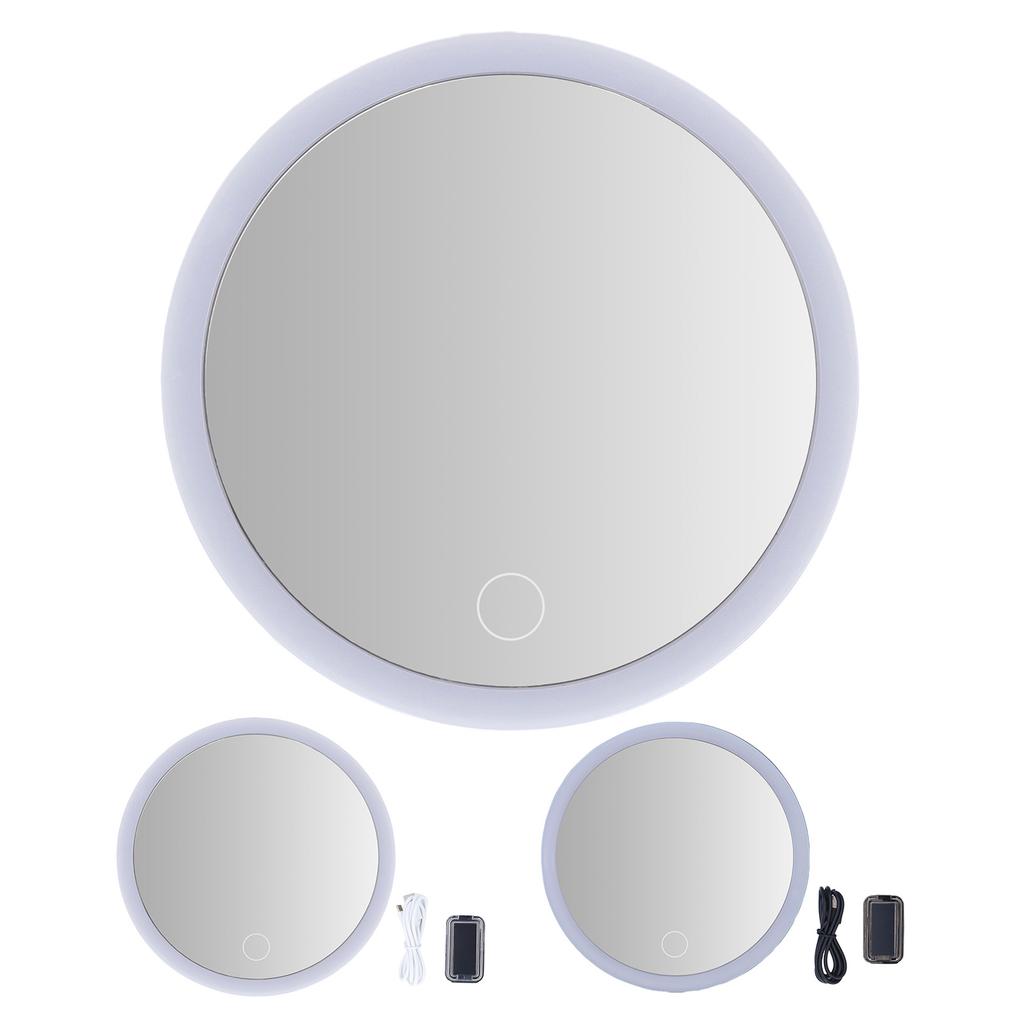 20X Beleuchteter Vergrößerungs-Make-up-Spiegel 3 Farben LED Kosmetikspiegel mit Licht Stufenloses Dimmen mit Saugfuß