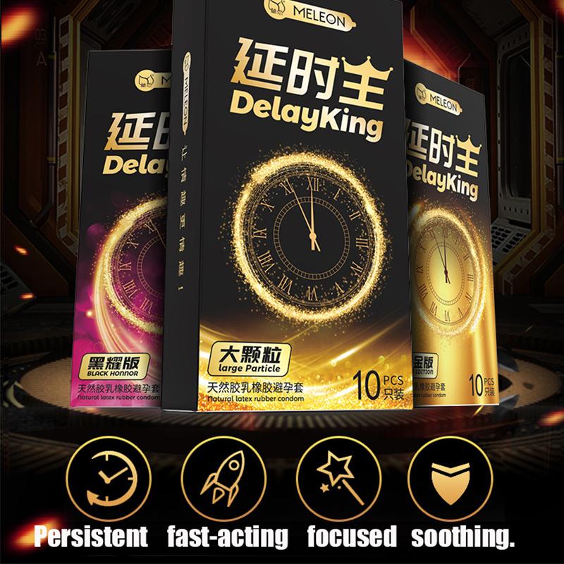 MELEON 10pcs Particle Condoms for Men Penis Sleeve Delay Ejaculation Latex Long Lasting Condones  for men