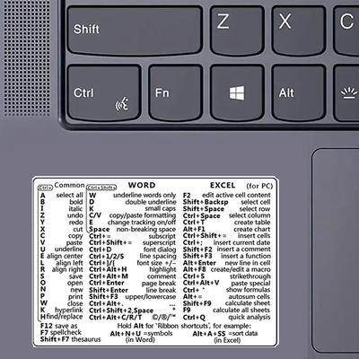 5 Stück Windows/Word Referenz-Tastatur Computer-Shortcut-Aufkleber Klebend Abnehmbare Aufkleber für Schnelles Nachschlagen Tastatur-Anleitung