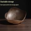 ZISIZ Chinese Style Imitation Wood Grain Triangular Fruit Plate