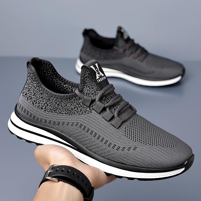 Men's Shoes, Fly-Woven Mesh Shoes, Breathable, Lightweight Casual Sports Shoes, Non-Slip Soft-Soled Running Shoes