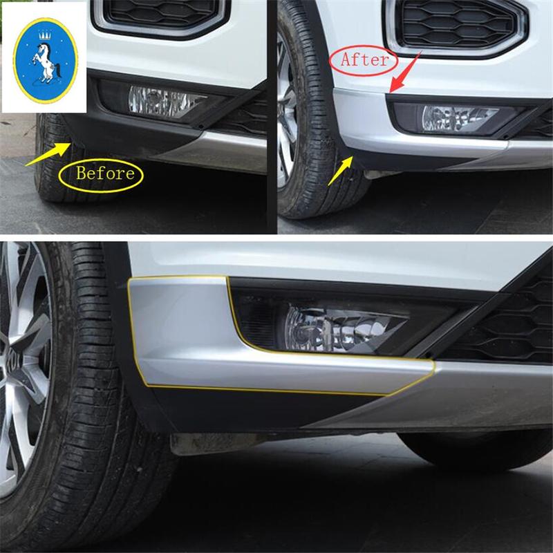 Yimaautotrims Příslušenství Pro Volkswagen T-Roc T Roc 2018 - Sada Krytů Rohů Spodního Ochranného Lištování Předního Mlhového Světla Nárazníku