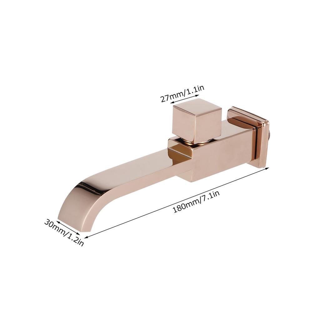 G1/2 Wall in Faucet Single Cold Waterfall Sink Basin Water Tap Bathroom Accessory( Gold )