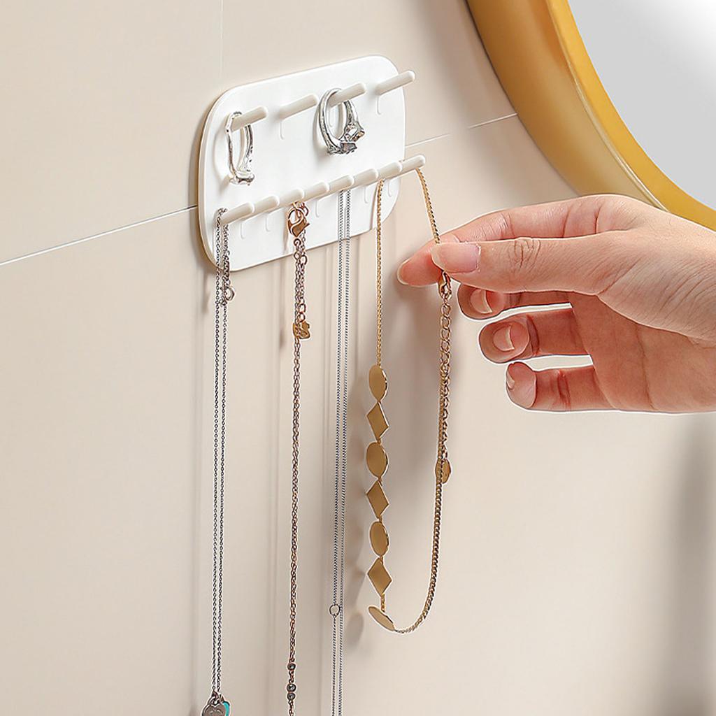 Wandmontierter Schmuckständer Halsketten Armbänder Ringe Organizer Kein Bohren Schmuck Hängeregal