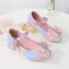 2026Nuove scarpe da principessa per bambina con fiocchi di paillettes e cristalli, scarpe da spettacolo per bambine, tacchi alti a suola morbida