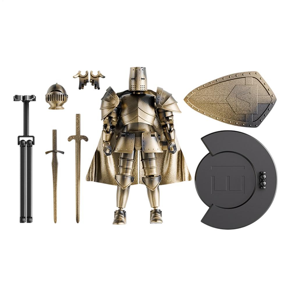 Action Figure Multi-Jointed Multi-Jointed Medieval Knight Full Body Model Flexible Statue Movable Figurine with 360 Degree
