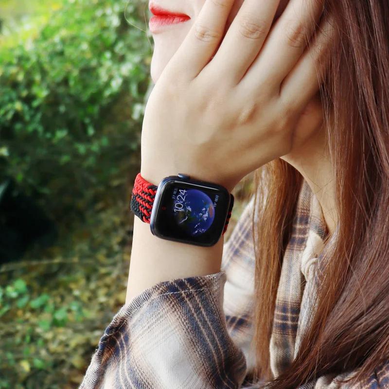 Straps For Apple Watch Bands 44mm 45mm 40mm 41mm 49mm 46mm 42mm Braided Solo Loop Correa Bracelet Iwatch Series 11 10 9 7 8 SE 6