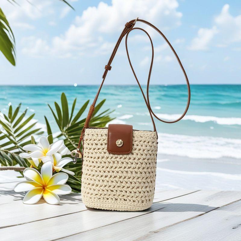 

Ainanfeng Chio2n Rainbow Mousse Bucket Bag Women 2025 Summer and Autumn New Niche Shoulder Shoulder Woven Bag Coast Tote Bag