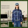 Li Ning ANB Collaboration Patchwork Zipper Hooded Breathable Versatile Casual Jacket Women Jacket Camouflage-Blue Mist-Grey AFDV998-1