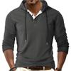 Men's Solid Color Stand Collar Button Sweatshirt Hoodie Men's Sports Large Size Casual Sweatshirt