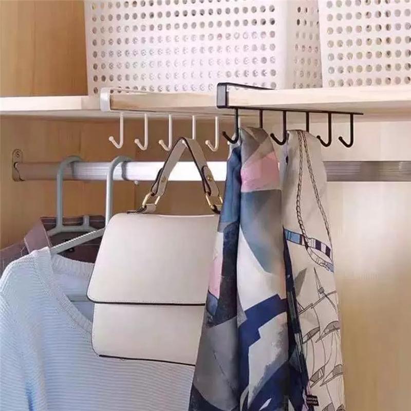 Practical-Shelf Cup Holder Cup Hook, Under Cabinet Storage Rack Space Saving Coffee Cup Holder